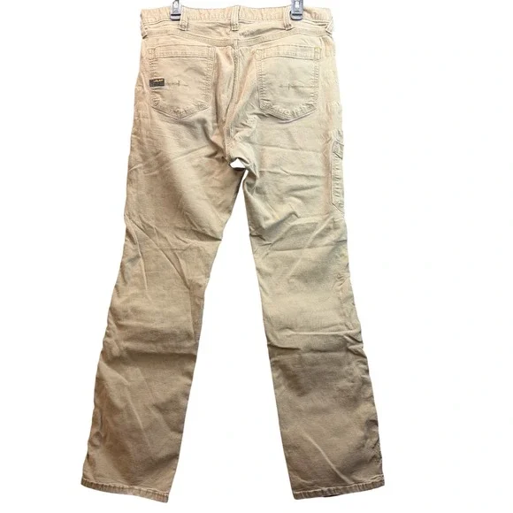 Ariat Rebar M4 Relaxed Straight Pants Mens 34x34 Khaki Carpenter Utility FLAW - Picture 2 of 14